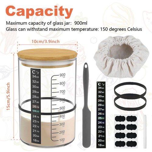 9pcs sourdough starter jar - 9pcs,