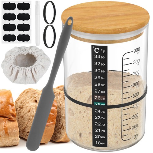 9pcs sourdough starter jar kit - 9pcs,